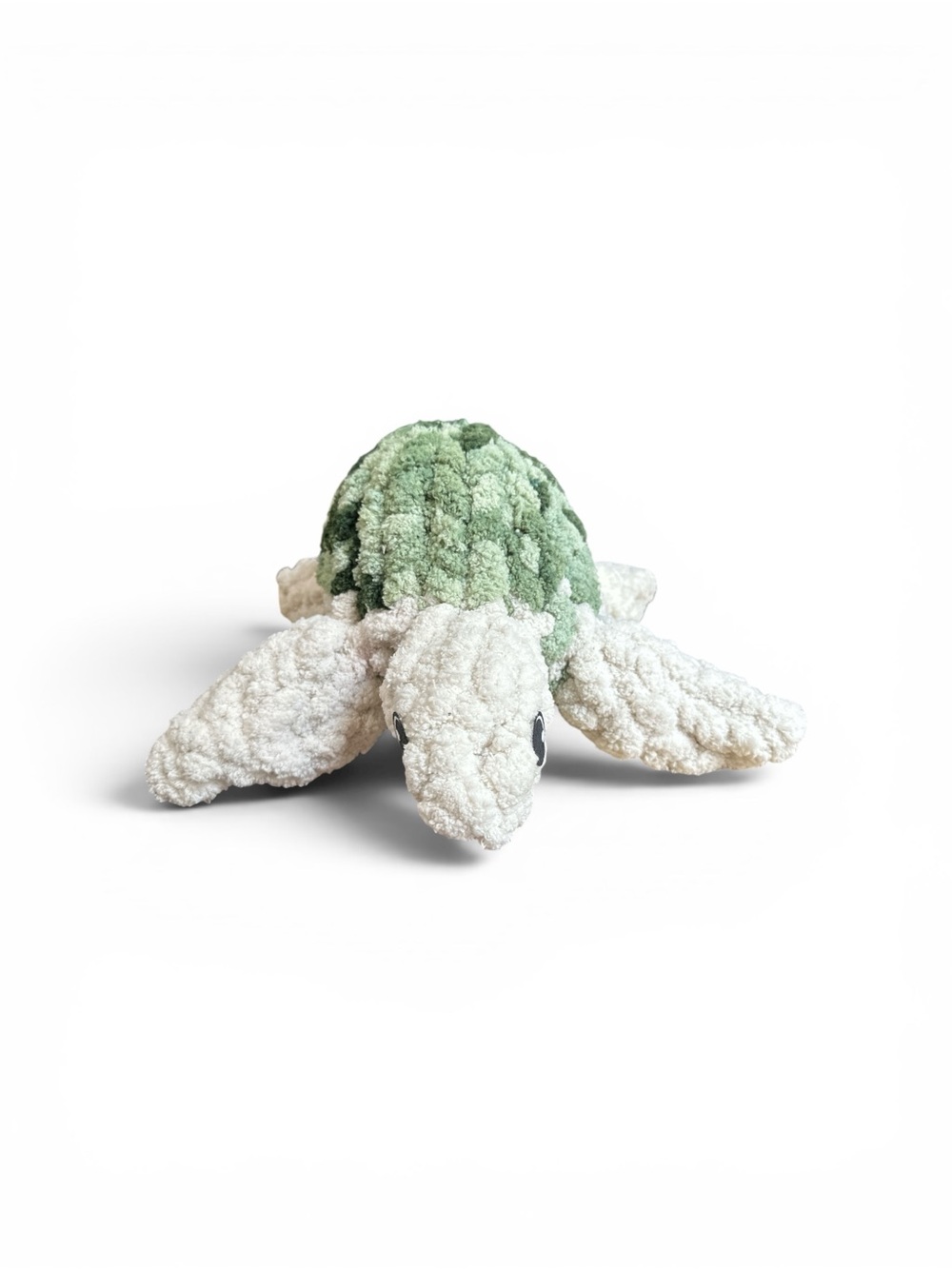 Handmade Crocheted Sea Turtle Plush – Green & Cream
